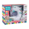 Lean Toys Nähmaschine für Kinder - Weiß, batteriebetrieben, realistisches Spielzeug mit Fußpedal und LED-Licht