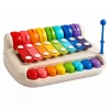 LEAN TOYS Kinder-Xylophon-Piano, buntes Musikinstrument 2-in-1 mit Schlägel