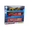 LEAN TOYS Circus Animals Fahrzeug-Set Der Zirkustiere LKW + Auto mit Anhänger