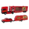 LEAN TOYS Circus Animals Fahrzeug-Set Der Zirkustiere LKW + Auto mit Anhänger