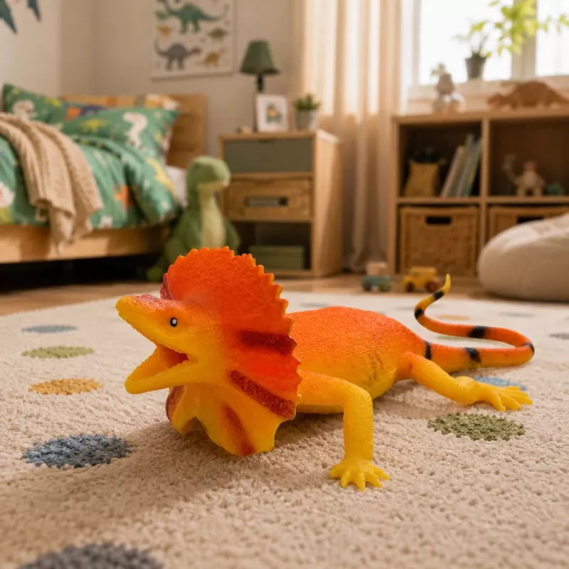 LEAN TOYS Collared Lizard Gummi-Figur dehnbar realistisch 19cm