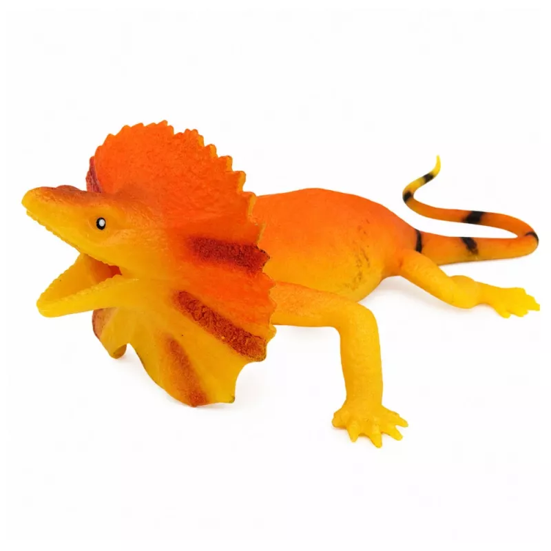 LEAN TOYS Collared Lizard Gummi-Figur dehnbar realistisch 19cm