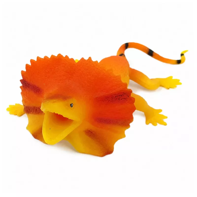 LEAN TOYS Collared Lizard Gummi-Figur dehnbar realistisch 19cm