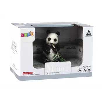 LEAN TOYS Sammelfigur Großer Panda mit Bambus