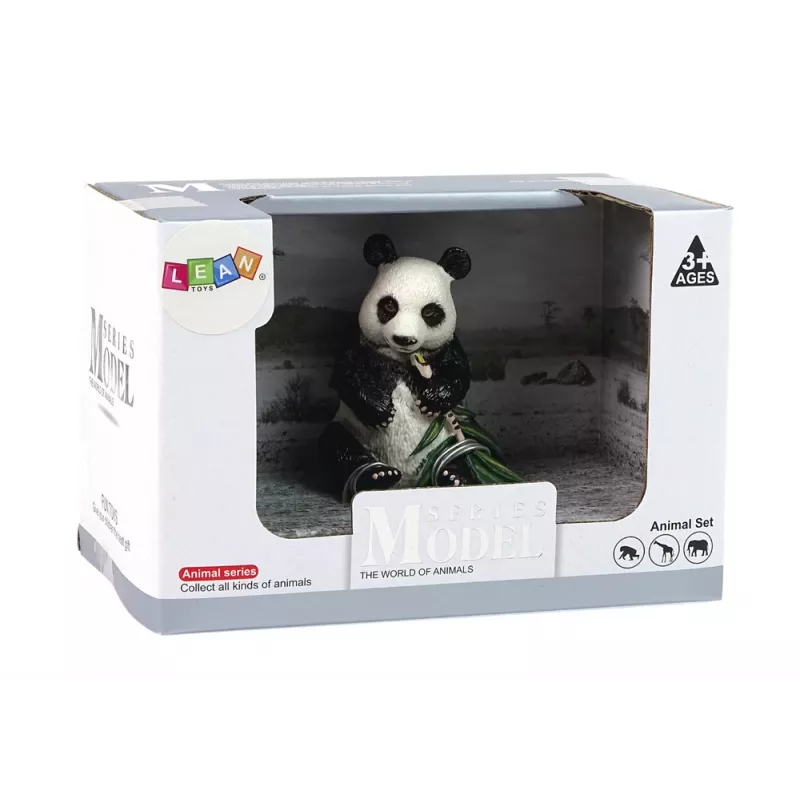 LEAN TOYS Sammelfigur Großer Panda mit Bambus