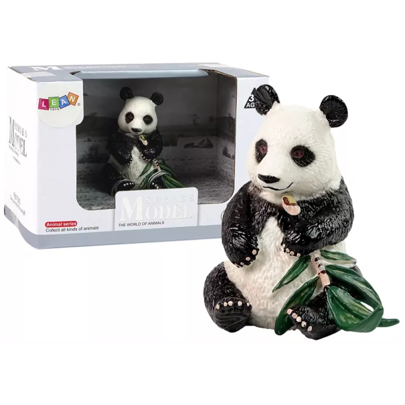 LEAN TOYS Sammelfigur Großer Panda mit Bambus