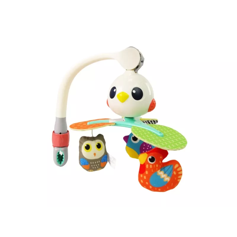 LEAN TOYS Colourful Birds Melody Carrousel für Babybett und Kinderwagen