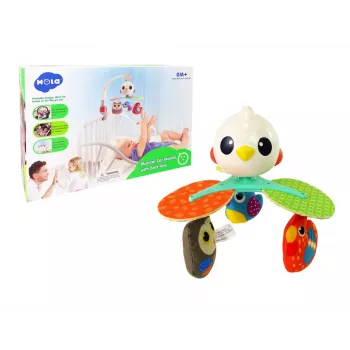LEAN TOYS Colourful Birds Melody Carrousel für Babybett und Kinderwagen
