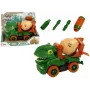 LEAN TOYS Betonmischer Dinosaurier Unwrecker grünes Zubehör