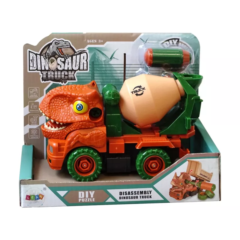 LEAN TOYS Betonmischer Dinosaur Unwrecker Orange Zubehör