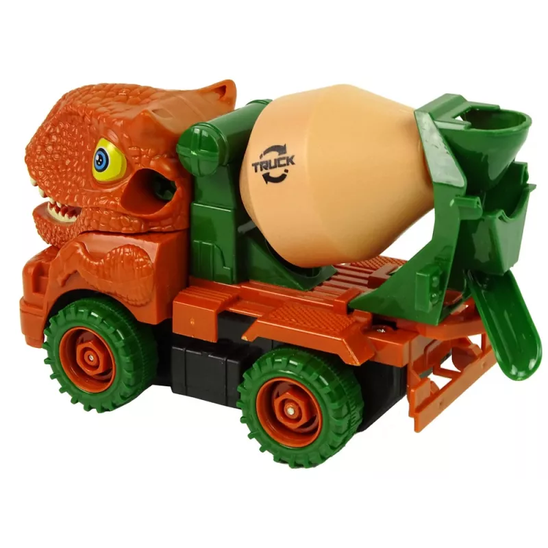 LEAN TOYS Betonmischer Dinosaur Unwrecker Orange Zubehör