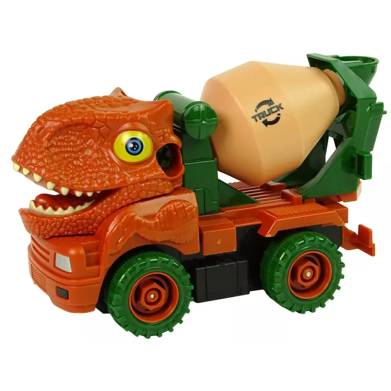 LEAN TOYS Betonmischer Dinosaur Unwrecker Orange Zubehör