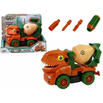LEAN TOYS Betonmischer Dinosaur Unwrecker Orange Zubehör