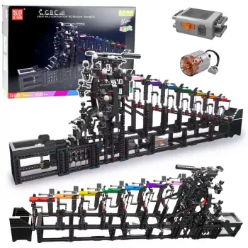LEAN TOYS Bauklötze Kugelbahn mit Elektromotor 2520 Teile