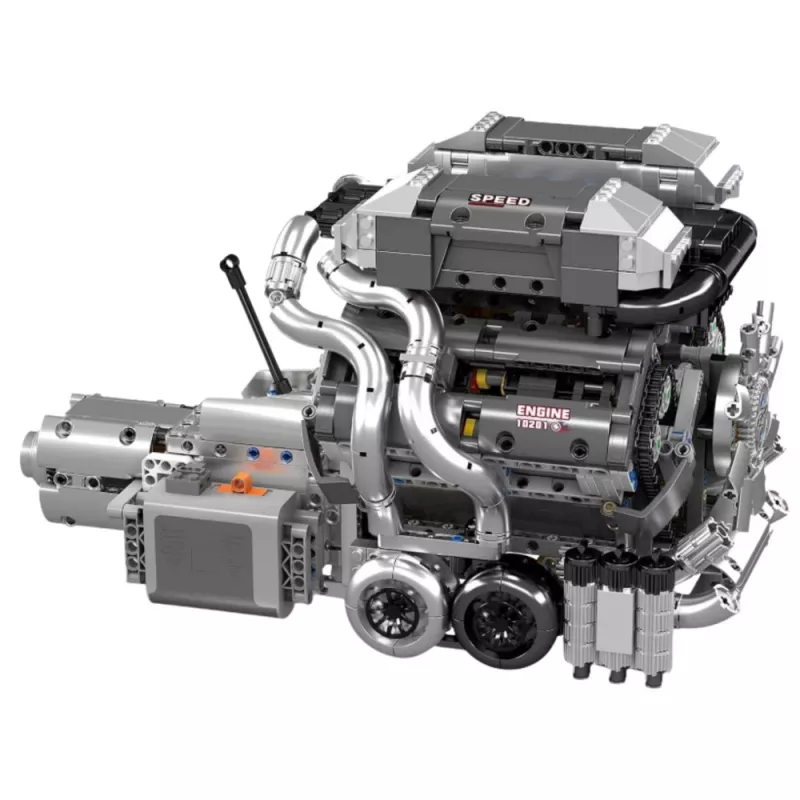 LEAN TOYS Bausteine Auto Motor V8 Getriebe 2024 el.