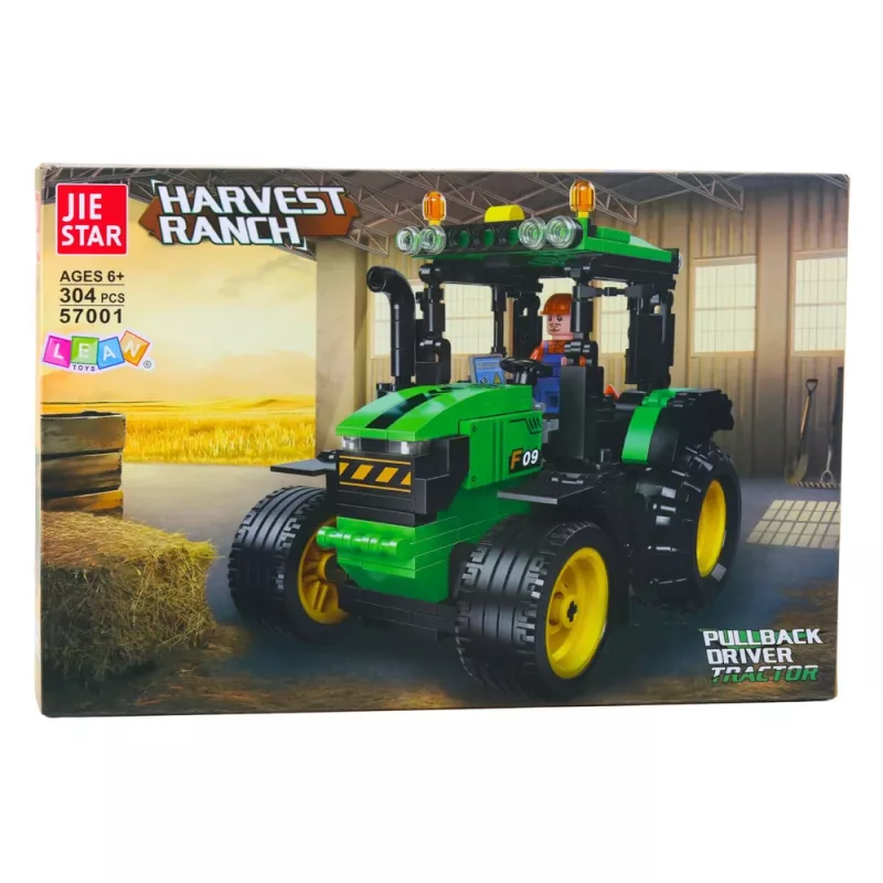 LEAN TOYS Bausteine Traktor Landwirtschaft Grün 304 Teile