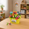 LEAN TOYS Bausteine Blumen Bunter Blumengarten im Karton 73 Stk.