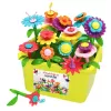 LEAN TOYS Bausteine Blumen Bunter Blumengarten im Karton 73 Stk.