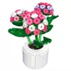LEAN TOYS Bausteine Rosa Hortensie im Topf 342 Teile