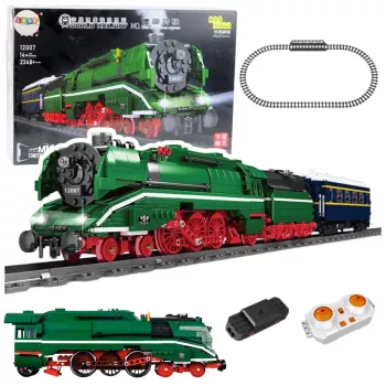 LEAN TOYS Bausteine ferngesteuerte Dampflokomotive RC 2348 el.