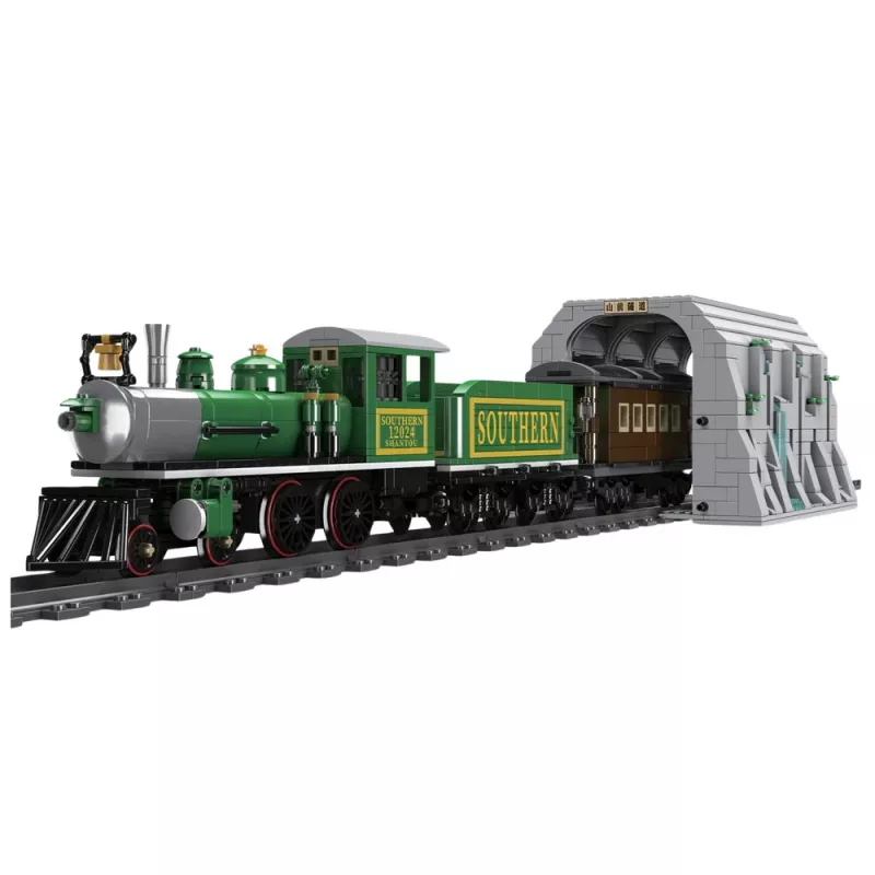 LEAN TOYS Bausteine ferngesteuerte Dampflok RC Grün 1212 Teile