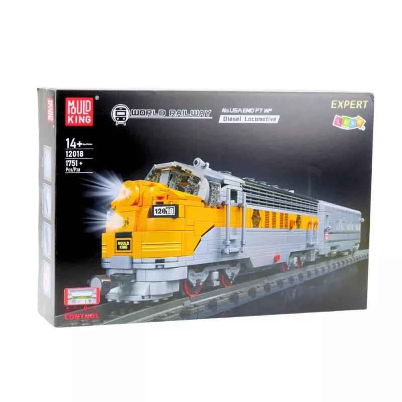 LEAN TOYS Bauklötze-Set - Grau/Gelber ferngesteuerter Zug (1.751 Teile)