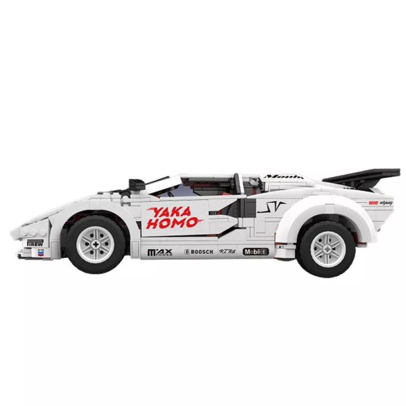 LEAN TOYS Bausteine Sportwagen Fernsteuerung RC Weiß 1384 Teile