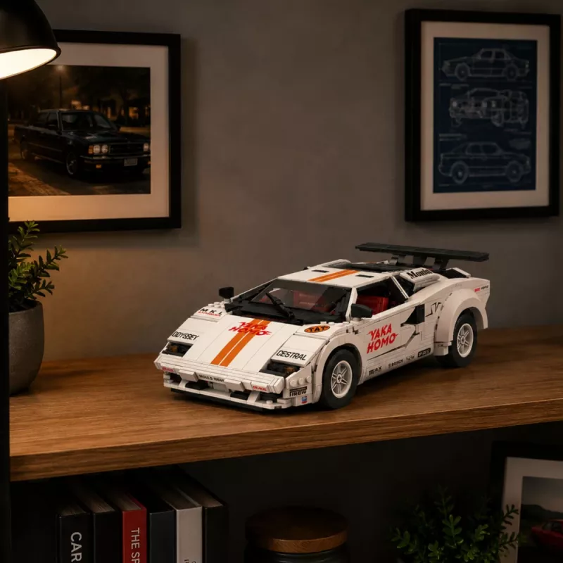 LEAN TOYS Bausteine Sportwagen Fernsteuerung RC Weiß 1384 Teile