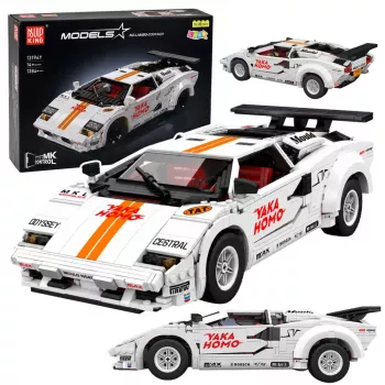 LEAN TOYS Bausteine Sportwagen Fernsteuerung RC Weiß 1384 Teile