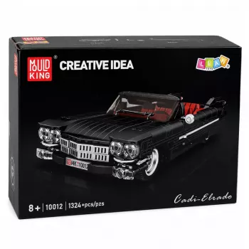 LEAN TOYS Bausteine Classic Car Cabrio Cadi-Elrado Schwarz 1324 Teile