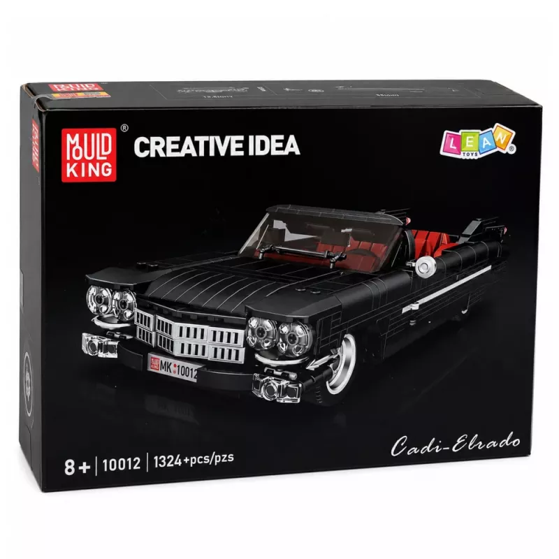 LEAN TOYS Bausteine Classic Car Cabrio Cadi-Elrado Schwarz 1324 Teile