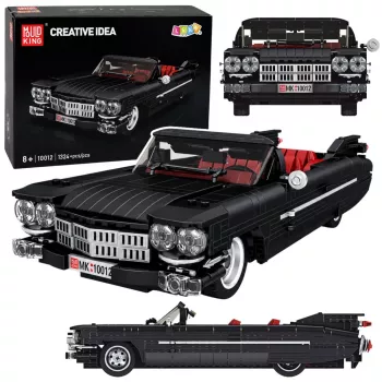 LEAN TOYS Bausteine Classic Car Cabrio Cadi-Elrado Schwarz 1324 Teile