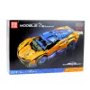 LEAN TOYS Konstruktionsbausteine Sportwagen RC – Blau und Orange (1883 Teile, 2,4 GHz, Maßstab 1:8)