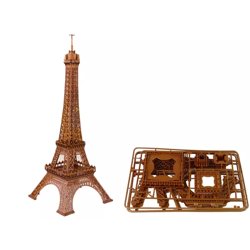 LEAN TOYS Baukran mit Fernsteuerung 90 cm hoher Eiffelturm-Bausatz