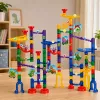 LEAN TOYS Baukasten Kugelbahn Tunnel Bunte Dinosaurier 192 Teile