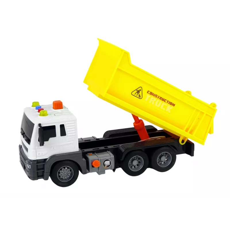 LEAN TOYS Construction Vehicle Tipper Truck 1:16 Yellow Lift Trailer