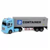 LEAN TOYS Container-LKW mit öffnenden Türen, Licht und Sound – Blau, 54 cm