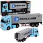 LEAN TOYS Container-LKW mit öffnenden Türen, Licht und Sound – Blau, 54 cm