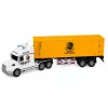 LEAN TOYS Container-LKW mit öffnenden Türen, Lichtern und Geräuschen, Gelb, 54 cm