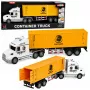 LEAN TOYS Container-LKW mit öffnenden Türen, Lichtern und Geräuschen, Gelb, 54 cm