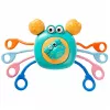 LEAN TOYS Krabben-Sensorikspielzeug für Kleinkinder Rassel Beißring Blau