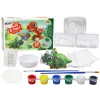 LEAN TOYS Kreatives Künstler-Set Dinosaurier 3D Gips Farben - Gießen & Bemalen 6 Dinosaurier-Figuren, 6 Formen, 6 Farben, Werkzeuge, Ab 5 Jahren
