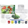 LEAN TOYS Kreatives Künstler-Set Dinosaurier 3D Gips Farben - Gießen & Bemalen 6 Dinosaurier-Figuren, 6 Formen, 6 Farben, Werkzeuge, Ab 5 Jahren