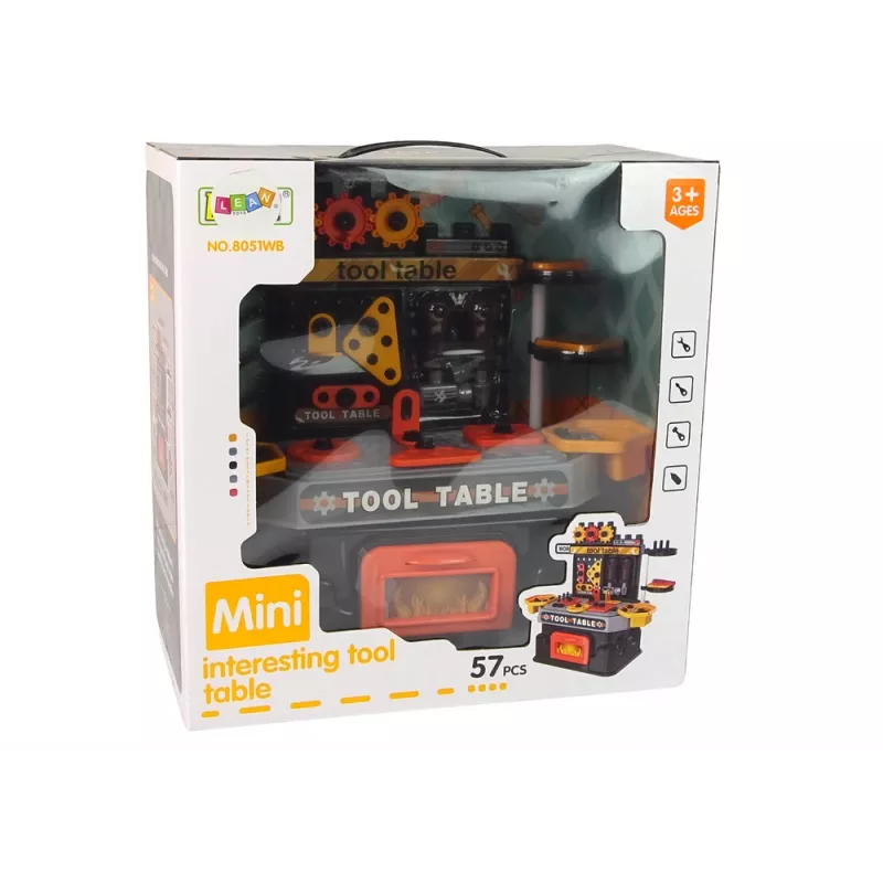 LEAN TOYS Creative DIY Workshop 57-teiliger Werkbank-Set mit Werkzeugen