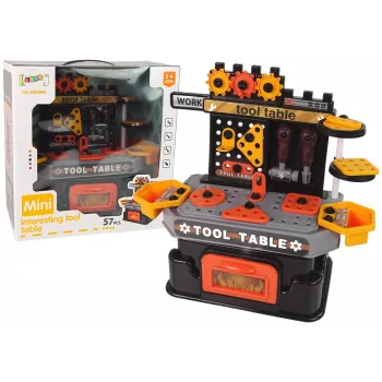 LEAN TOYS Creative DIY Workshop 57-teiliger Werkbank-Set mit Werkzeugen