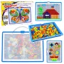 LEAN TOYS Kreativset Button-Mosaik-Puzzle Pilz-Pinnnadeln Koffer 300 Stück
