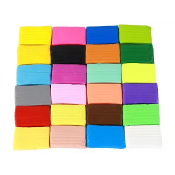 LEAN TOYS Kreativ-Set Knete Modelliermasse 24 Farben Zubehör