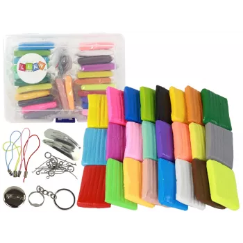 LEAN TOYS Kreativ-Set Knete Modelliermasse 24 Farben Zubehör
