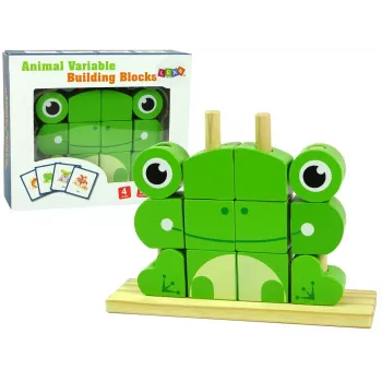 LEAN TOYS Creative Spatial Wooden Bricks 3D Frog Puzzle