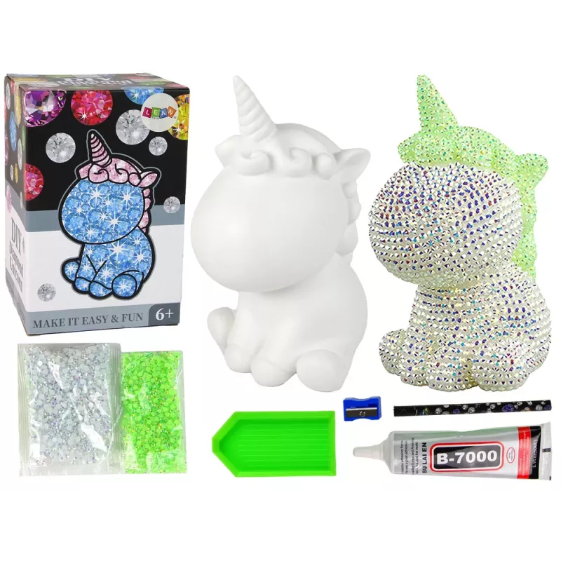 LEAN TOYS Creative Unicorn Kit DIY Diamonds Crystals Green